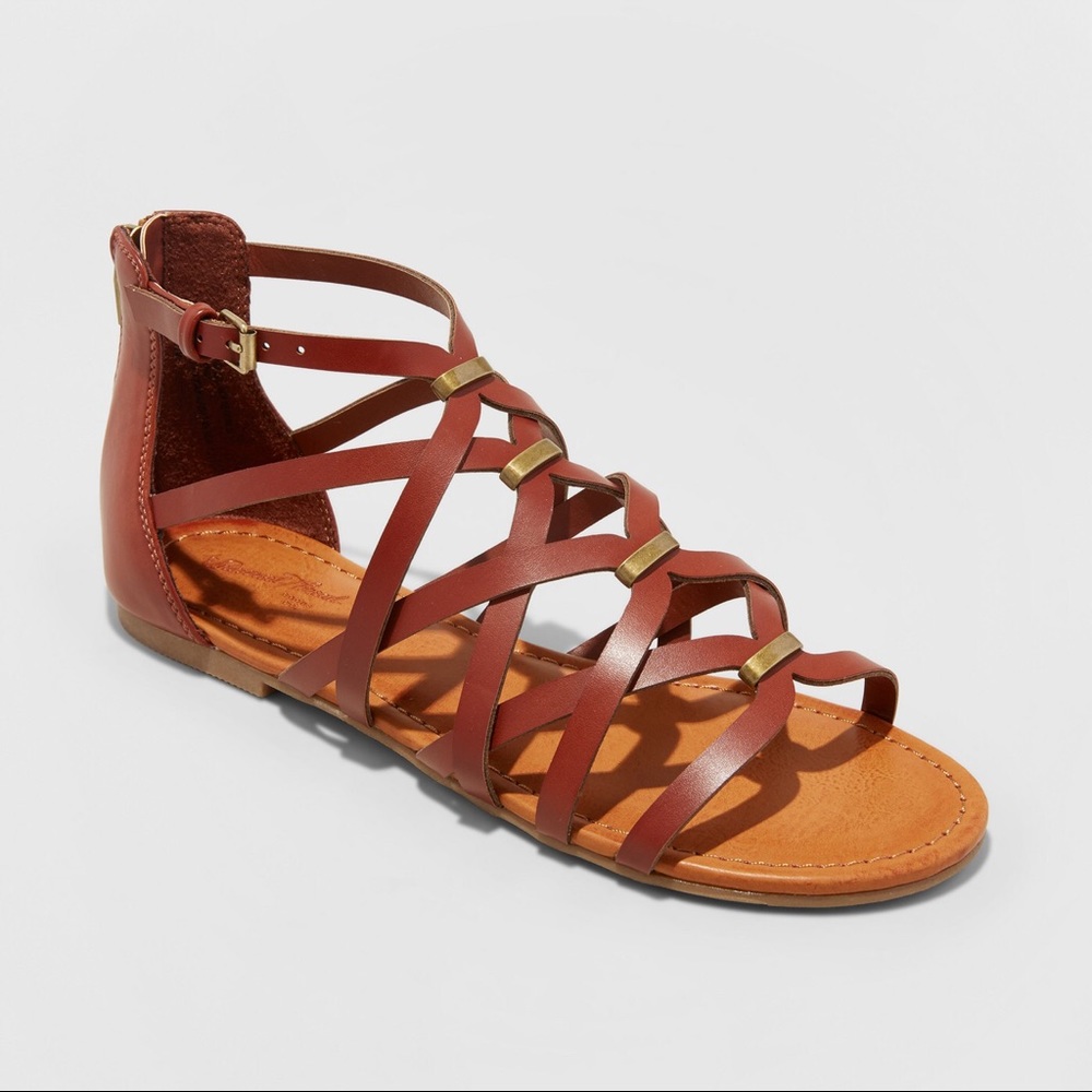 Universal Thread Cognac Gladiator Wrap Sandal NWT